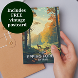 Printed travel postcard of Epping Forest